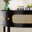Table basse en rotin Boho avec 2 tiroirs et tablette inférieure pour le salon-1902155310