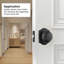 Boutons de porte de passage noir mat, boutons de porte de placard intérieur pour placard et couloir, bouton de porte de placard noir avec plaque arquée, paquet de 6-134017349-134017350