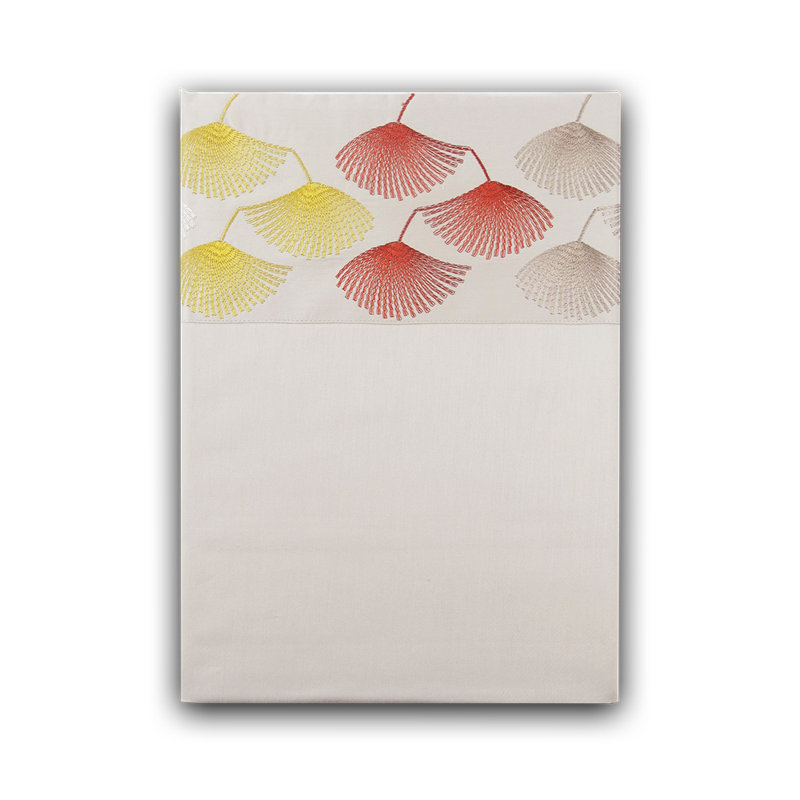 Glenis Floral Satin Flat Sheet, Orange/Red