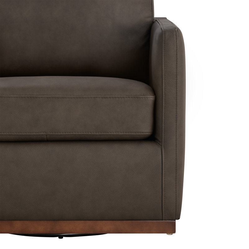 Fauteuil pivotant rembourré Bobbi, Lin performance chocolat