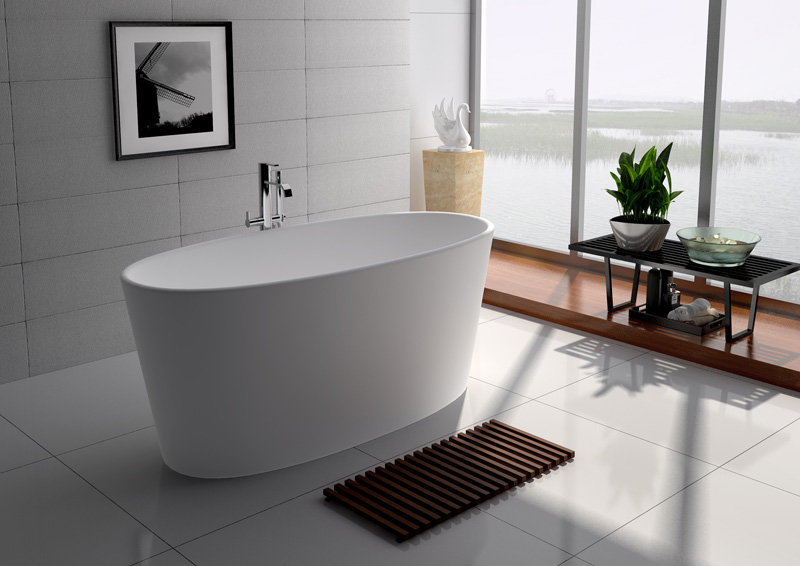 62.2'' x 27.6'' Soaking Solid Surface Bathtub