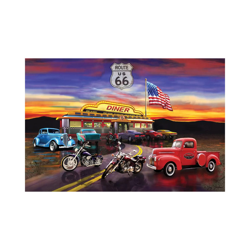 Nostalgic America Diner And Cars by Greg & Company - Wrapped Canvas Print, 20.32 cm H x 30.48 cm W