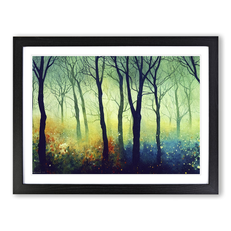 Urban Colourful Forest - Framed Print, Black, 46cm H x 64cm W x 2cm D