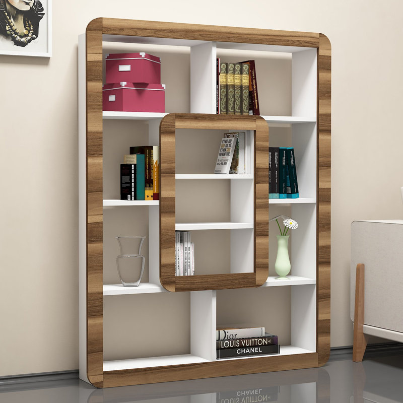 Rawson Bookcase, White/Walnut