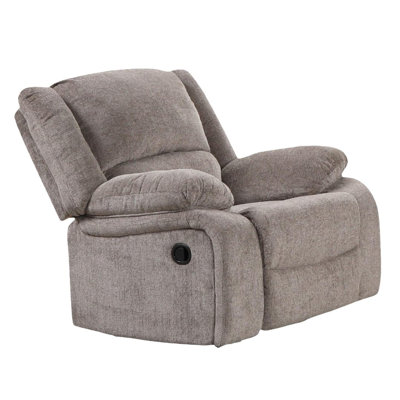 Transitional Style Manual Recliner Pillow Top Arms Mocha Finish Primary Living Room