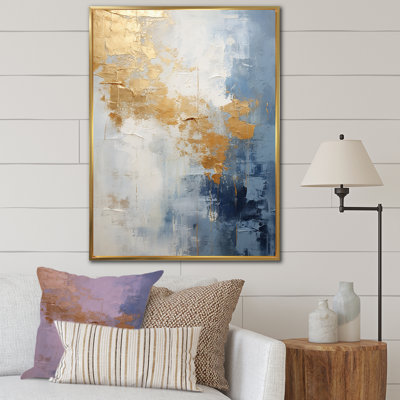 «Beige and Gold Simple Winter Landscape I», reproduction d'art sur toile