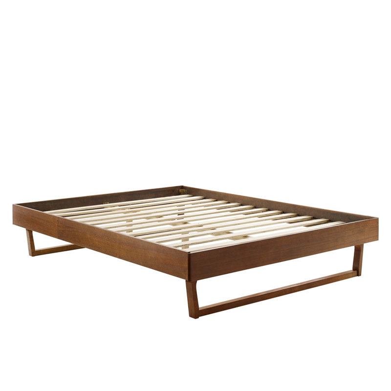 Billie Wood Platform Bed Frame, Walnut, Twin