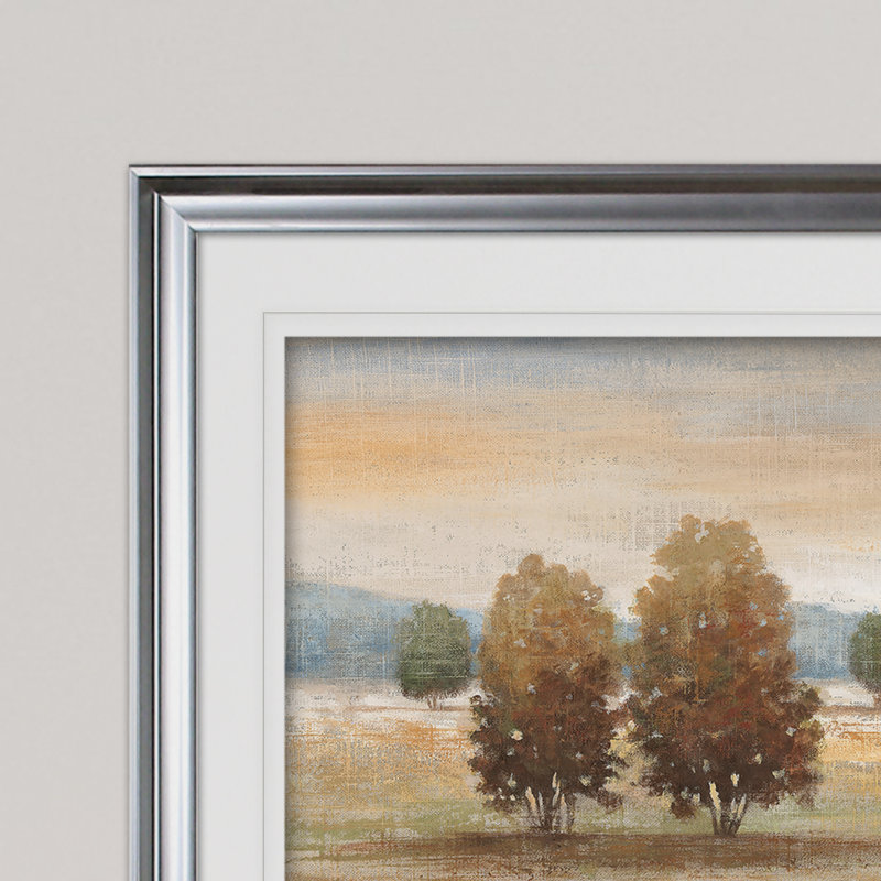 «Linen Landscape I» - reproduction de cadre photo, Argent, H 28 po x l 38 po x P 1,5 po