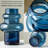 Transparent Blue Bubble Glass Vase