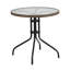 Table ronde 28 po en métal avec bordure en rotin et 2 chaises empilables en rotin-1096051287