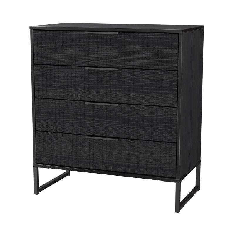 Bernat 77cm W 4 - Drawer Chest of Drawers, Black