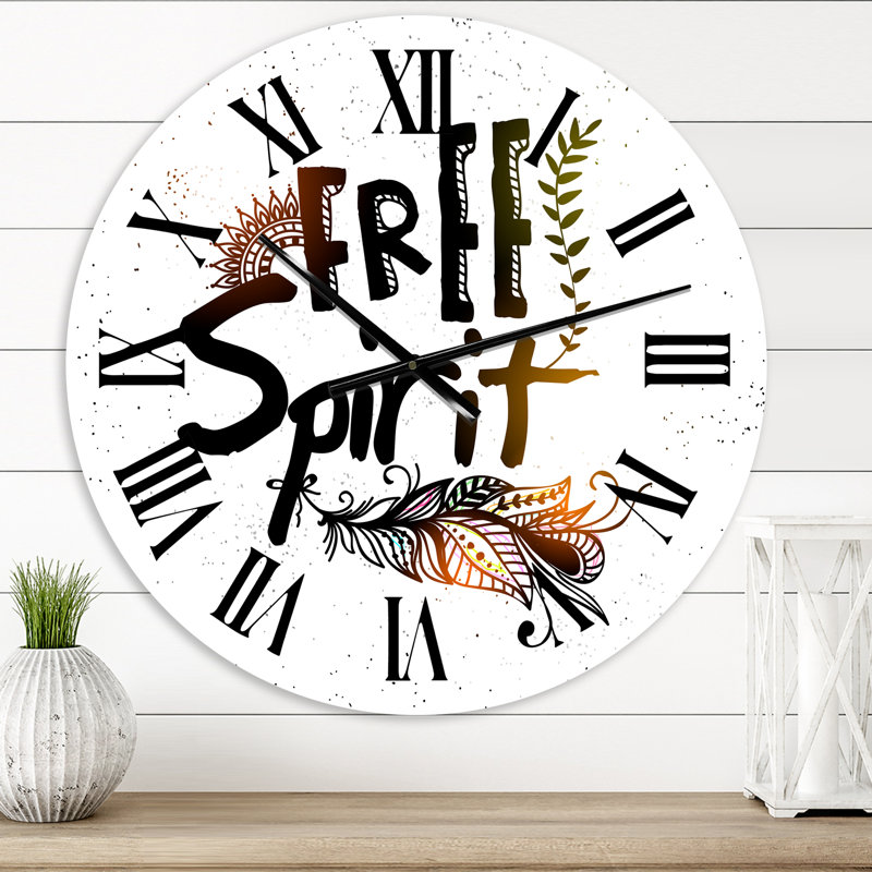 Horloge murale bohème et éclectique, Surdimensionné