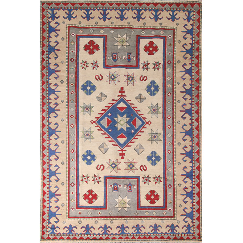 Handmade Kazak Oriental Area Rug 10