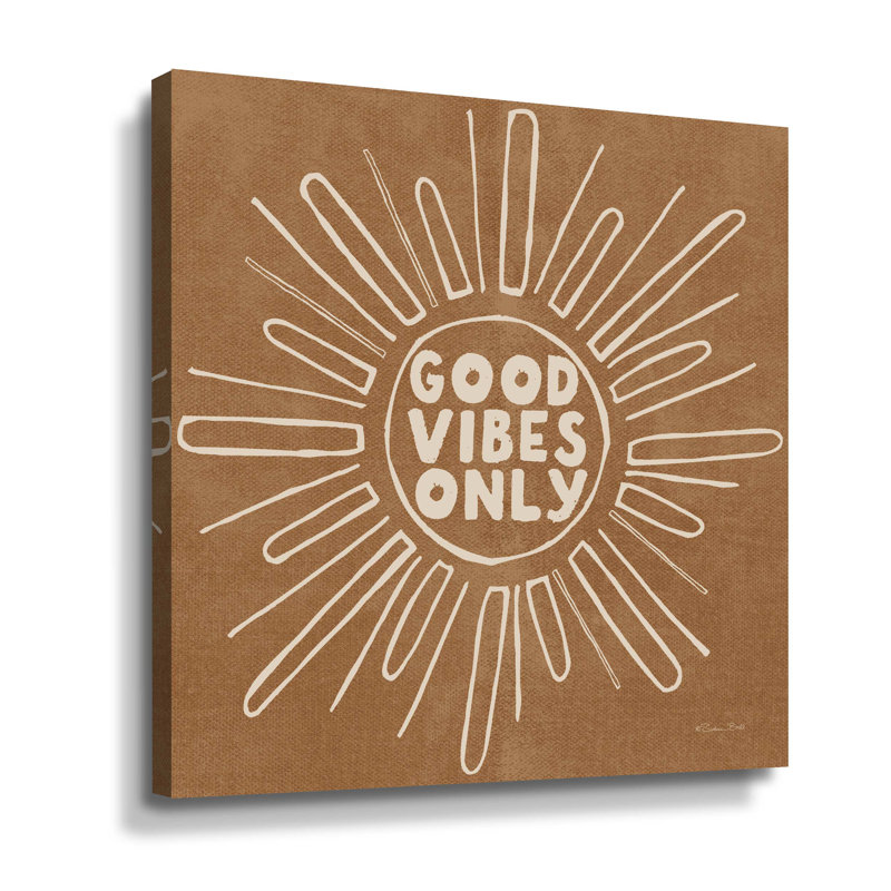 Good Vibes Only - impression, H 14 po x l 14 po x P 2 po, Toile tendue