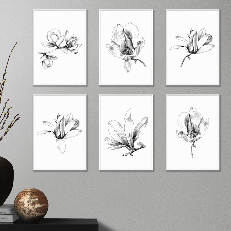 Ensemble de 6 reproductions sans cadre, H 14 po x l 11 po