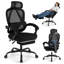 Chaise de bureau ergonomique avec repose-pieds rétractable et dossier inclinable à 135 °