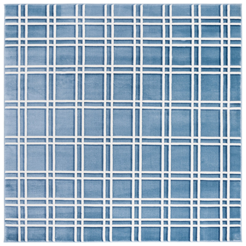 Dili Performance Plaid Rug, Square 6'7"