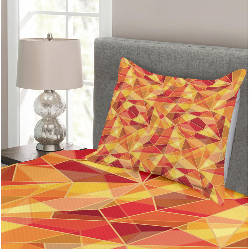 White Quilted Twin Bedspread Set with Pillow Sham