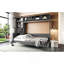 Grand lit escamotable mural avec canapé, tablettes USB et gris clair, gris-321325194
