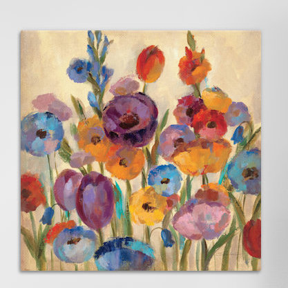 Teintes de jardin, reproduction d’art sur toile tendue, H 37 po x l 37 po x P 0,75 po