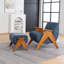 Upholstered Armchair with Footstool-503314700-503314701