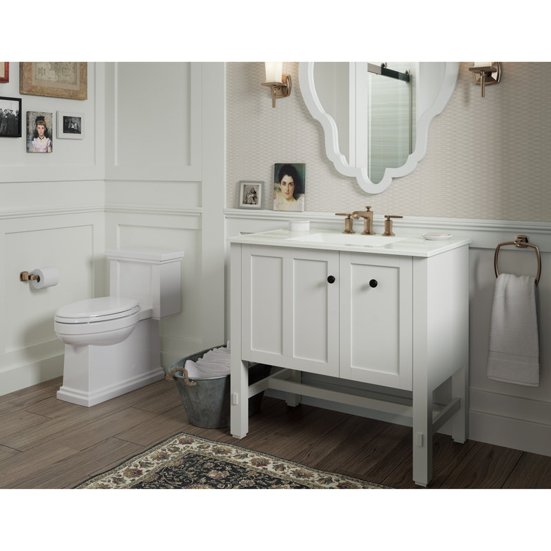 Base de meuble-lavabo 36 po Tresham seulement, Blanc lin