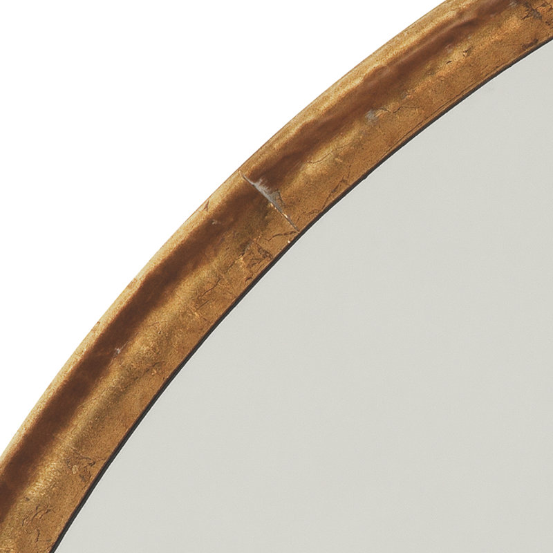 Miroir rond raffiné en métal doré, Or