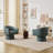 Faux Leather Swivel Barrel Chair-2052745376-2052745383