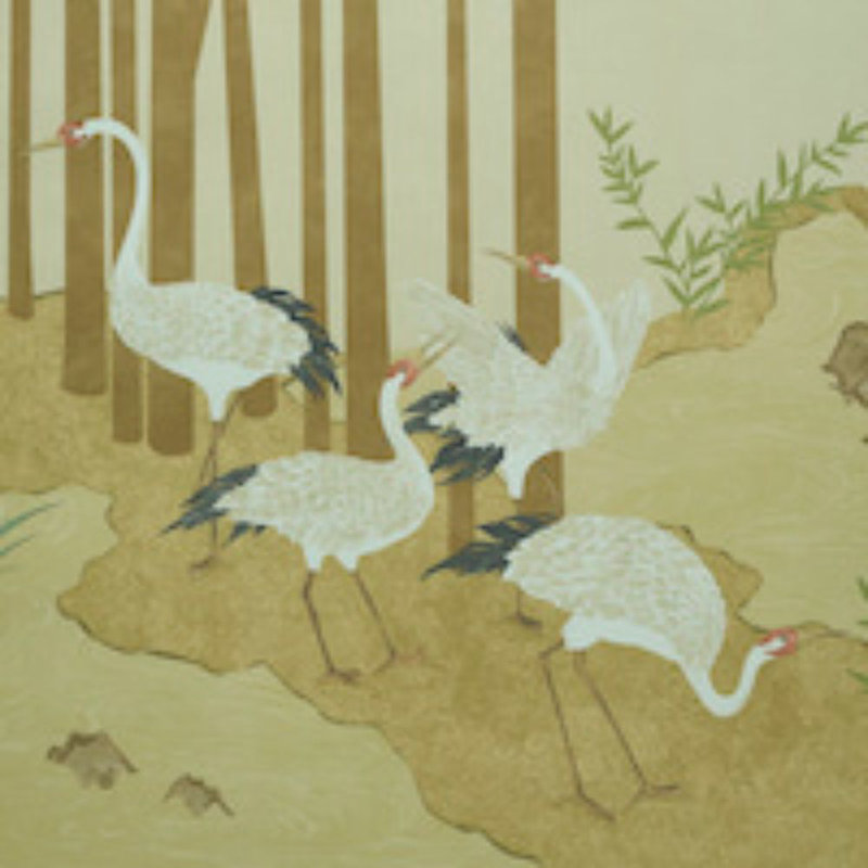 Yashinoki Crane Panel Set, Gold