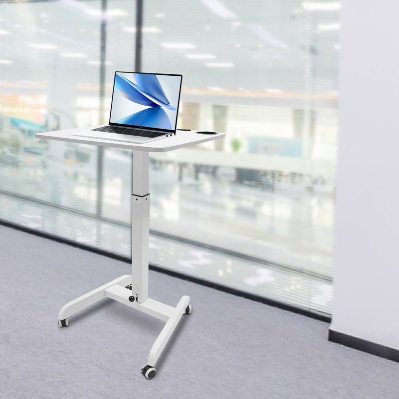 Torenzo Adjustable Metal Base Standing Desk, White, 30" H x 23.6" W x 19.5" D