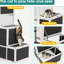 3 Wooden Cat House For 1-3 Cats, With 4 Platforms & 2 Openable Doors - Grey Spacious Platforms, Doors, Multiple