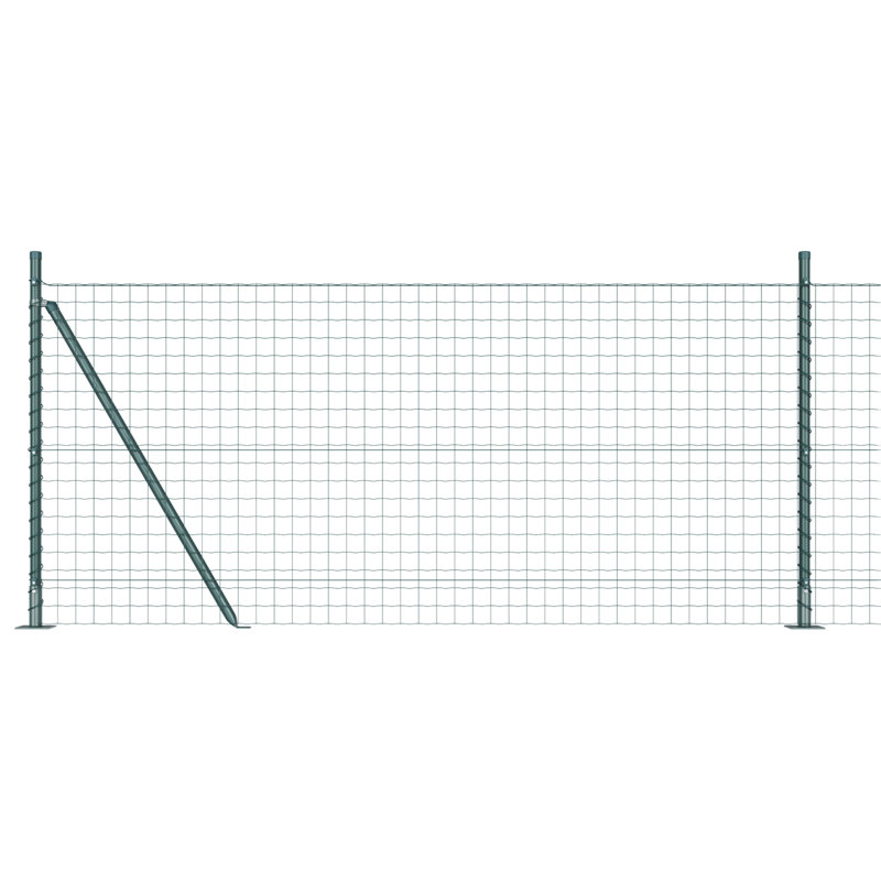Galvanised Steel Border Fencing, 80 x 1000 x 0.2 cm, Green