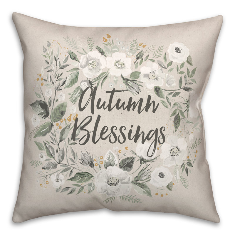 Floral Throw Pillow, 18" H x 18" W
