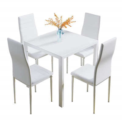 Otisco 4 -Person Glass Dining Set
