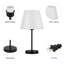 Grandes lampes de table 15,4 pouces avec base en métal et abat-jour en tissu