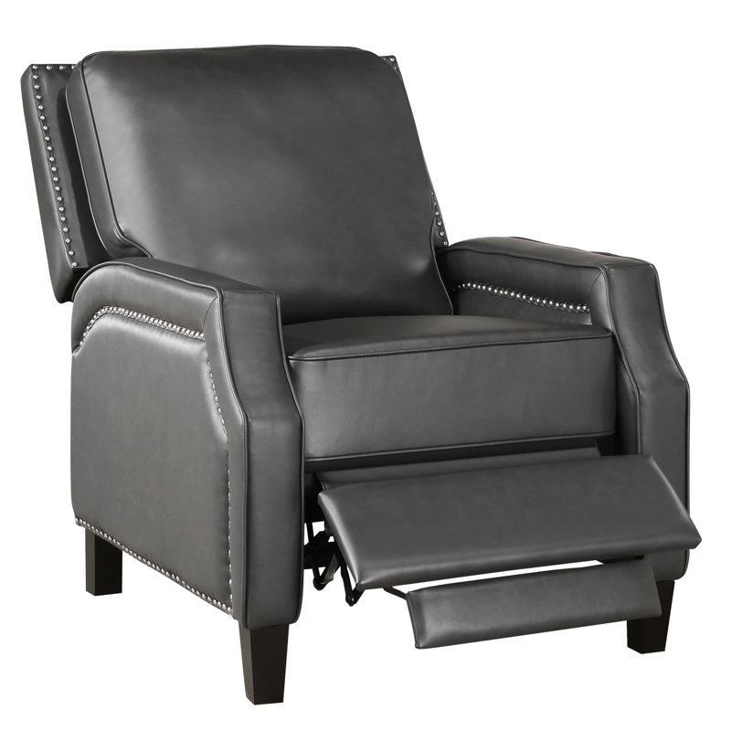 Fauteuil inclinable en bois massif et en contreplaqué, rembourré de mousse, pour salon, Gris