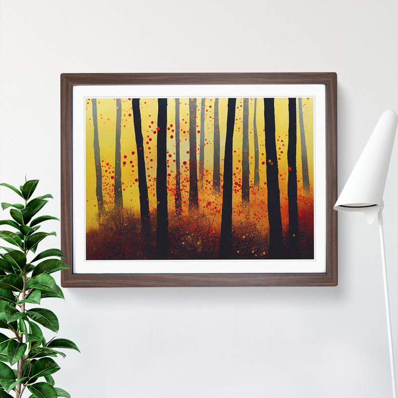 Autumn Forest Splatter Vol.4 - Single Picture Frame Print, 25cm H x 34cm W, Brown