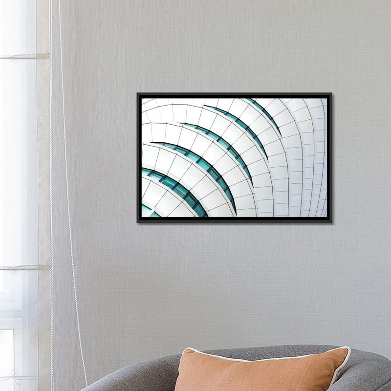 « ondulations up », impression sur toile, H 18 po x l 26 po x P 1,5 po, Toile avec cadre noir, Pas de tapis