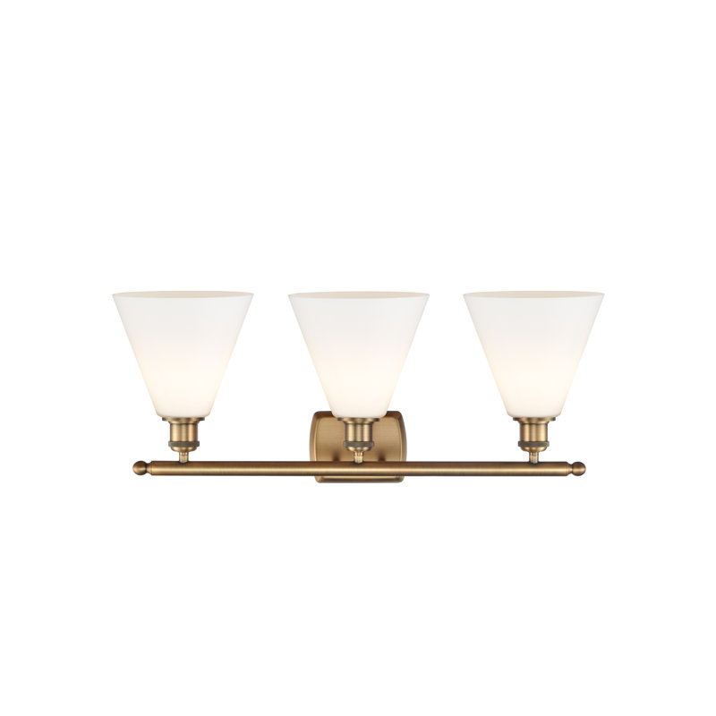 Harini 3 - Light Vanity Light, Matte White, LED, Brushed Brass