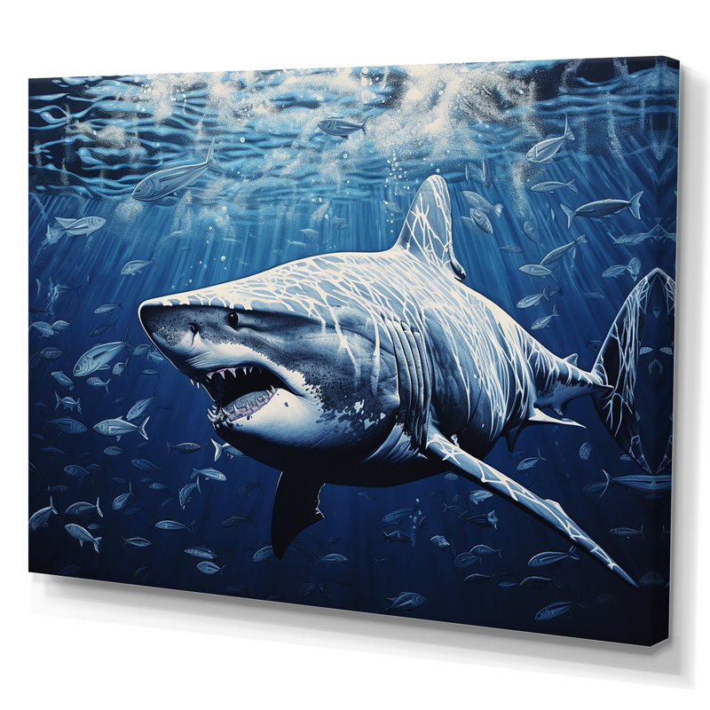 " Bull Shark Depths Photography ", 12" H x 20" W x 1" D, Wrapped Canvas