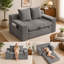 Canapé-lit convertible 4 en 1 sans os, canapé-lit futon deux places en velours côtelé avec coussin supérieur amovible, poignée de traction et poche latérale pour chambre, salon et petits espaces-936633673-936633677