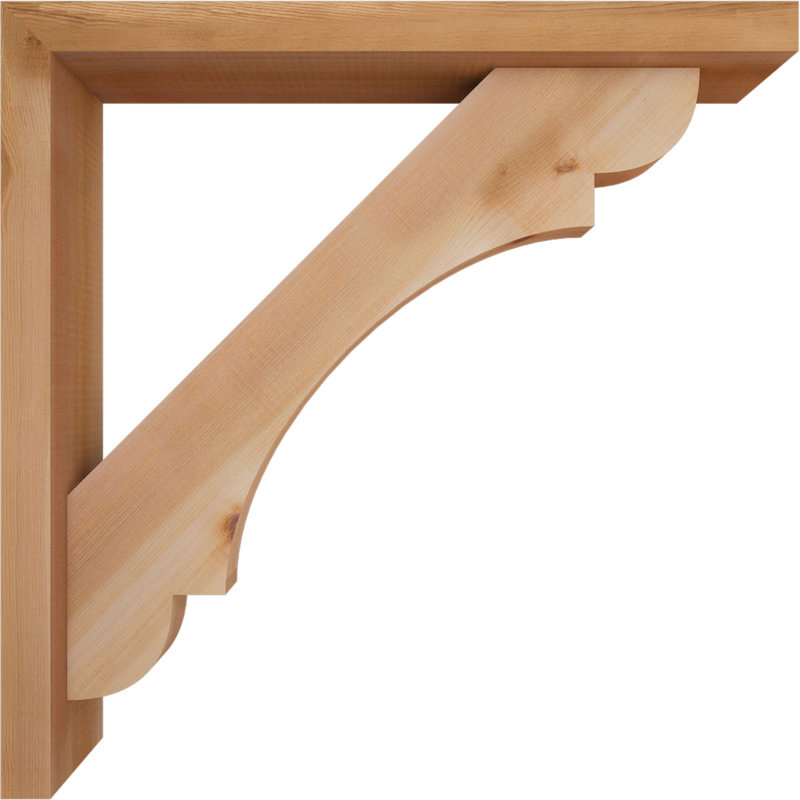 Olympic Block Offset Brace Bracket, 24 x 24, 3 1/2"W Western Red Cedar (Smooth)