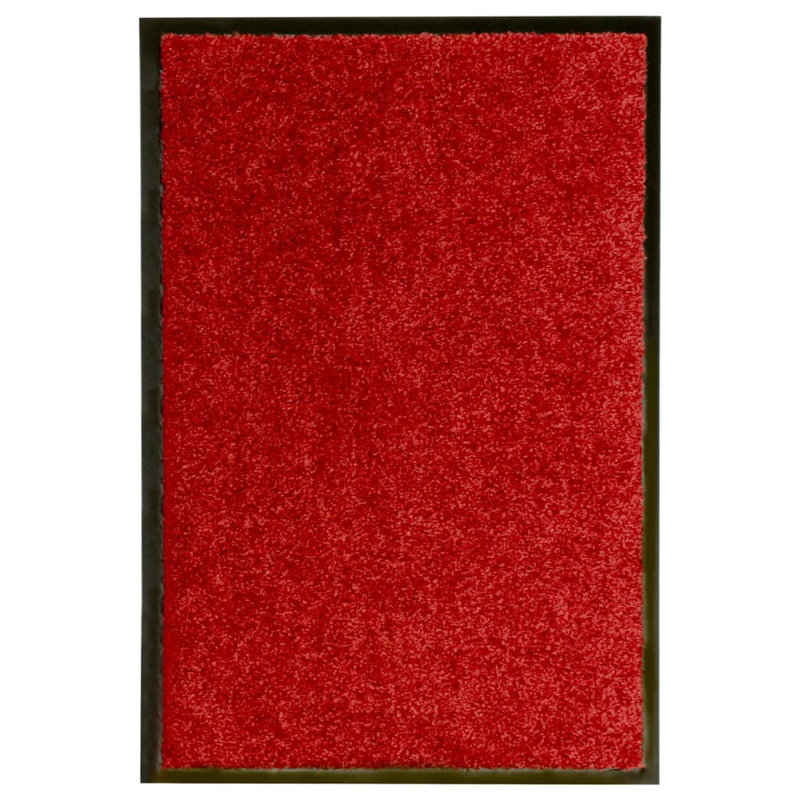 Deirore Non-Slip Indoor / Outdoor Doormat, 0.9cm H x 60cm W x 40cm L, Red