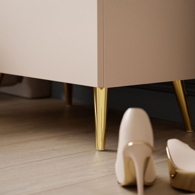 Oesch Bedside Table,  Cashmere/Golden chrome