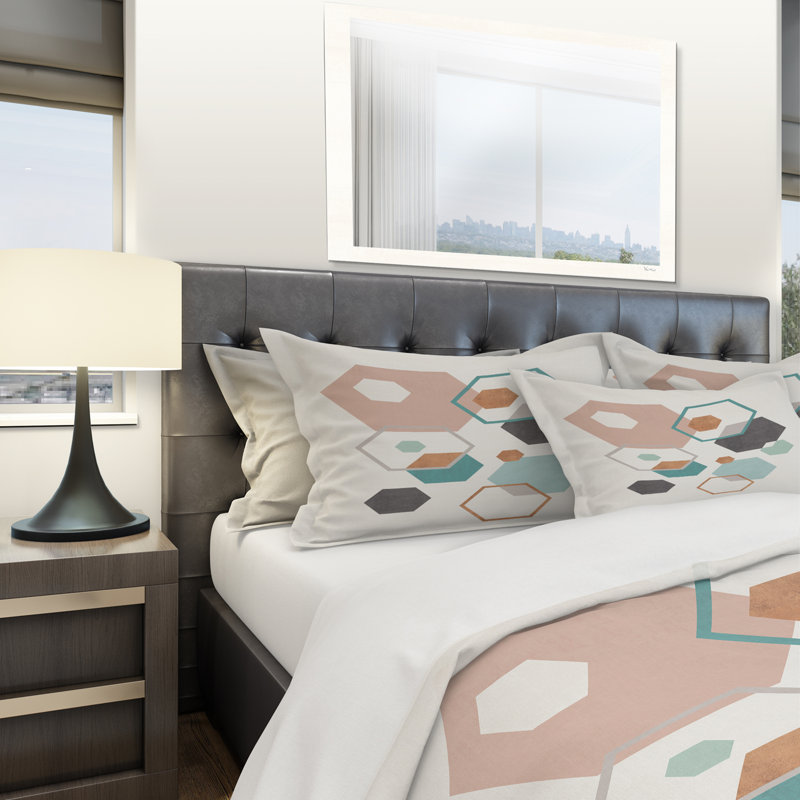 Polyester Geometric Shapes Duvet Cover Set, King Duvet Cover + 2 Shams