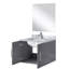 Meuble-lavabo gris foncé 61 cm x 56 cm avec comptoir en marbre, miroir et robinetterie - Résistant à l'usure et aux déchirures - Comptoir simple, miroir de 46 cm et résistance