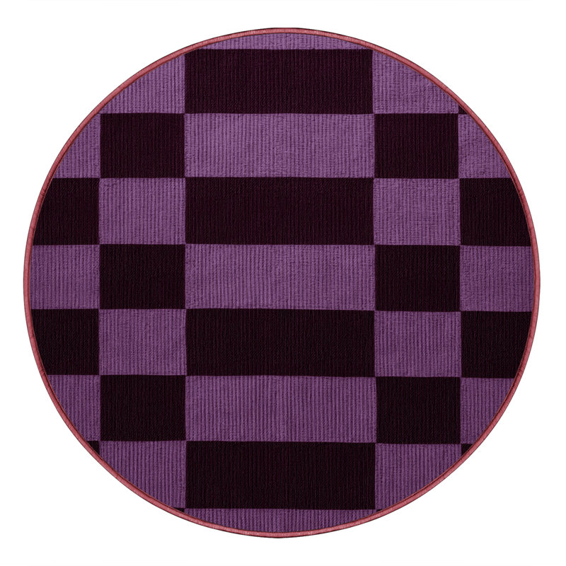 Tapis mauve lavable à la machine, Rond 5 pi