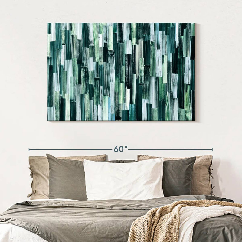 Avery Emerald Brushstrokes, 32" H x 48" W