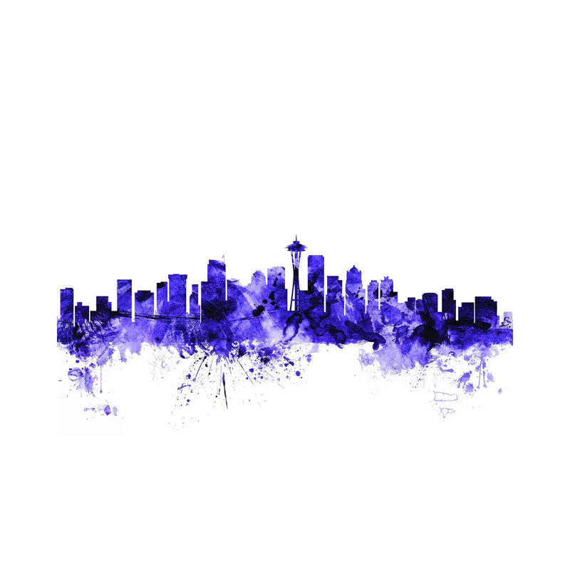 Seattle, Washington Skyline by Michael Tompsett - Wrapped Canvas Gallery-Wrapped Canvas Giclée, 20.32 cm H x 30.48 cm W