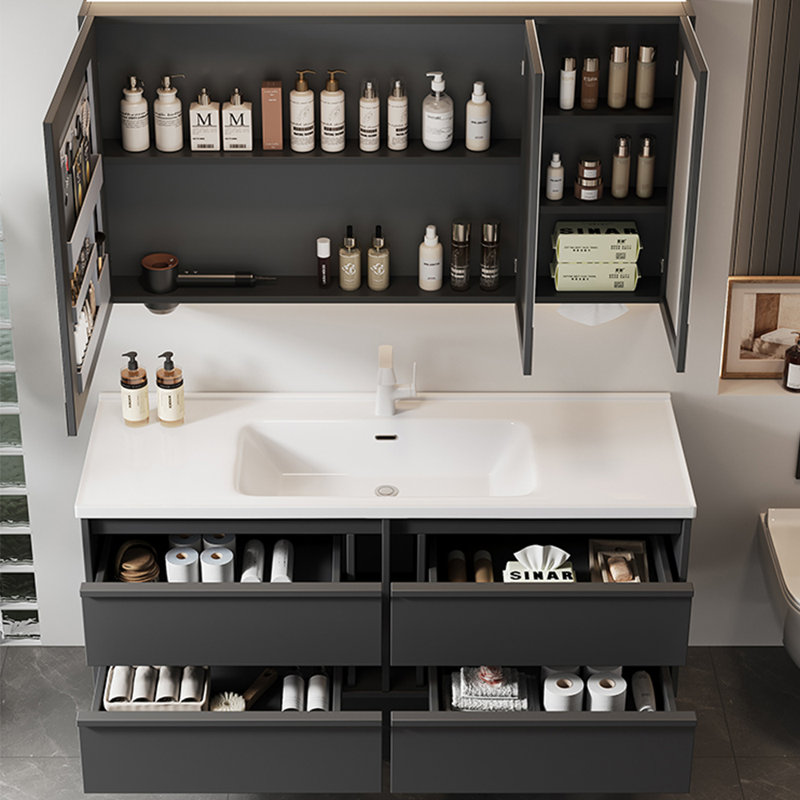 Simple Nordic style bathroom cabinet